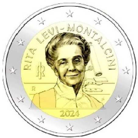 2 Euromunt van Italië uit 2024 met het motief Rita Levi-Montalcini