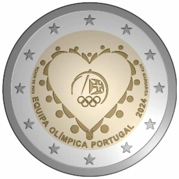 2 Euromunt van Portugal uit 2024 met het motief deelname van Portugal aan de 33e Olympische Spelen
